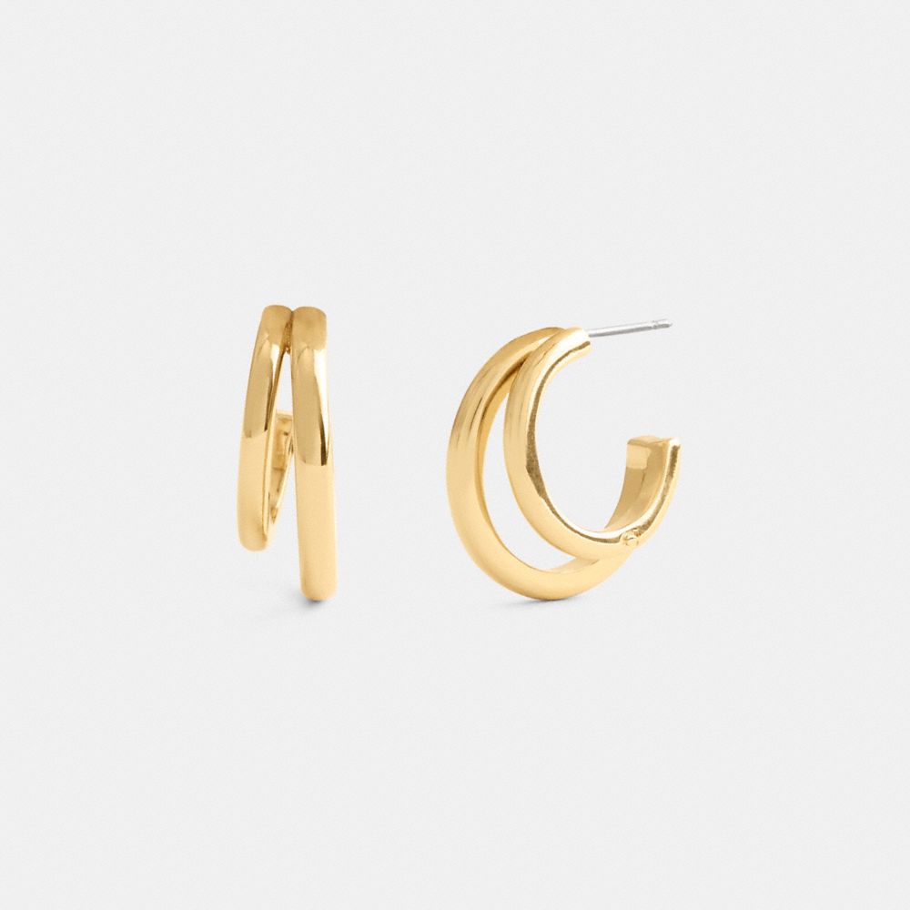 coach double hoop earrings CBW33-GLD