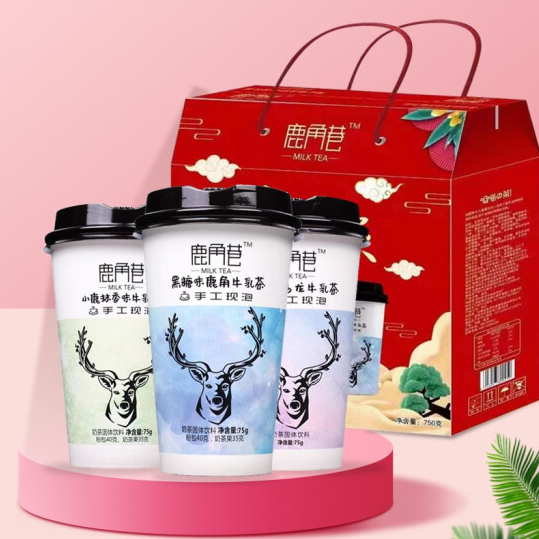 29.9元包邮！鹿角巷 速溶奶茶礼盒装 75g*12杯