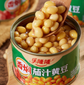 14.9元包邮！乐隆隆 香焖茄汁黄豆罐头 184g*6罐