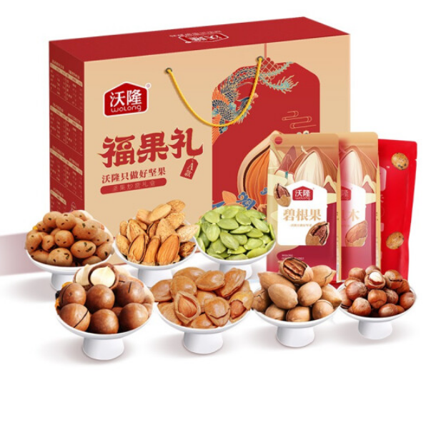 65元！沃隆 福果礼全坚果礼盒1270g*2件