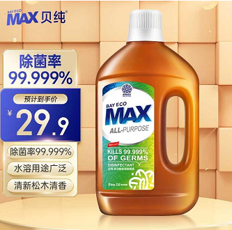 19.9元包邮！贝纯季铵盐 家居衣物除菌液 1L