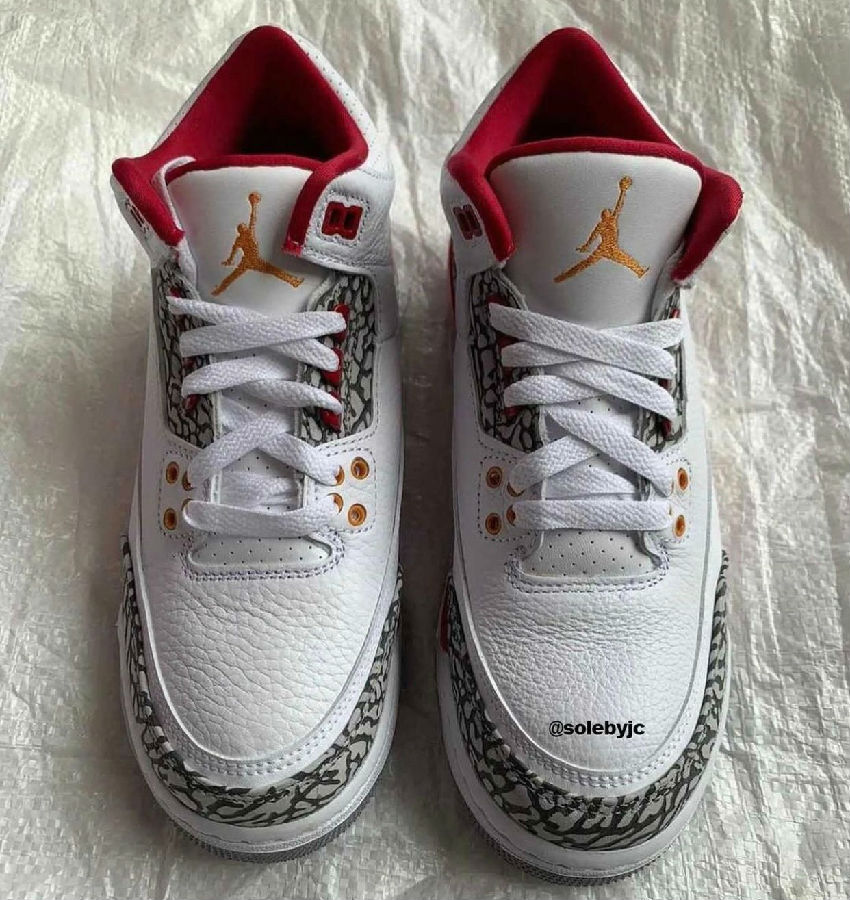 红色火焰！Air Jordan 3 “Cardinal Red”明年春天上市！OG风拉满_拔草哦