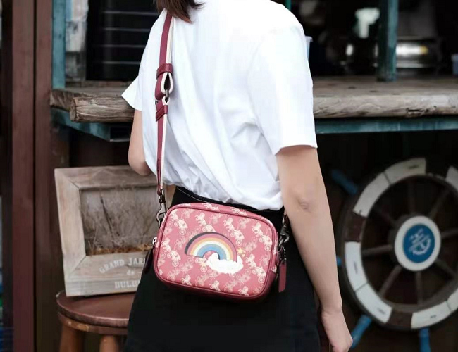 coach蔻驰马车款彩虹相机包