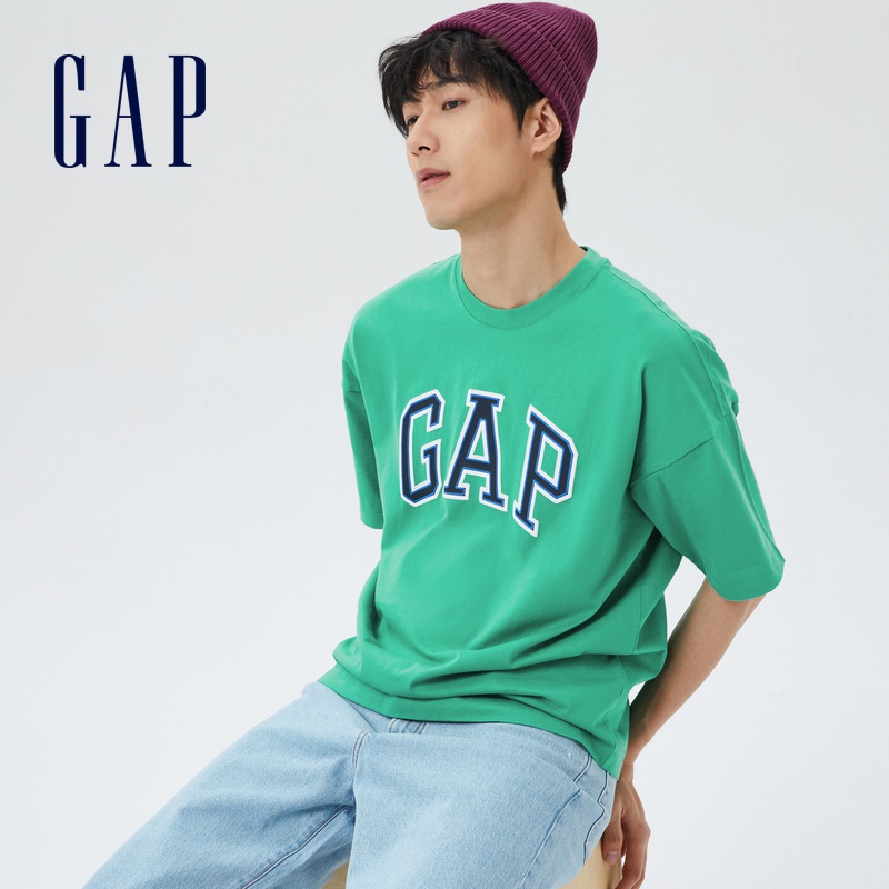 Gap男女装复古LOGO纯棉T恤