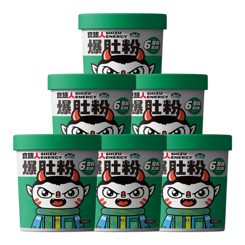 食族人加倍香辣爆肚粉163g*6桶
