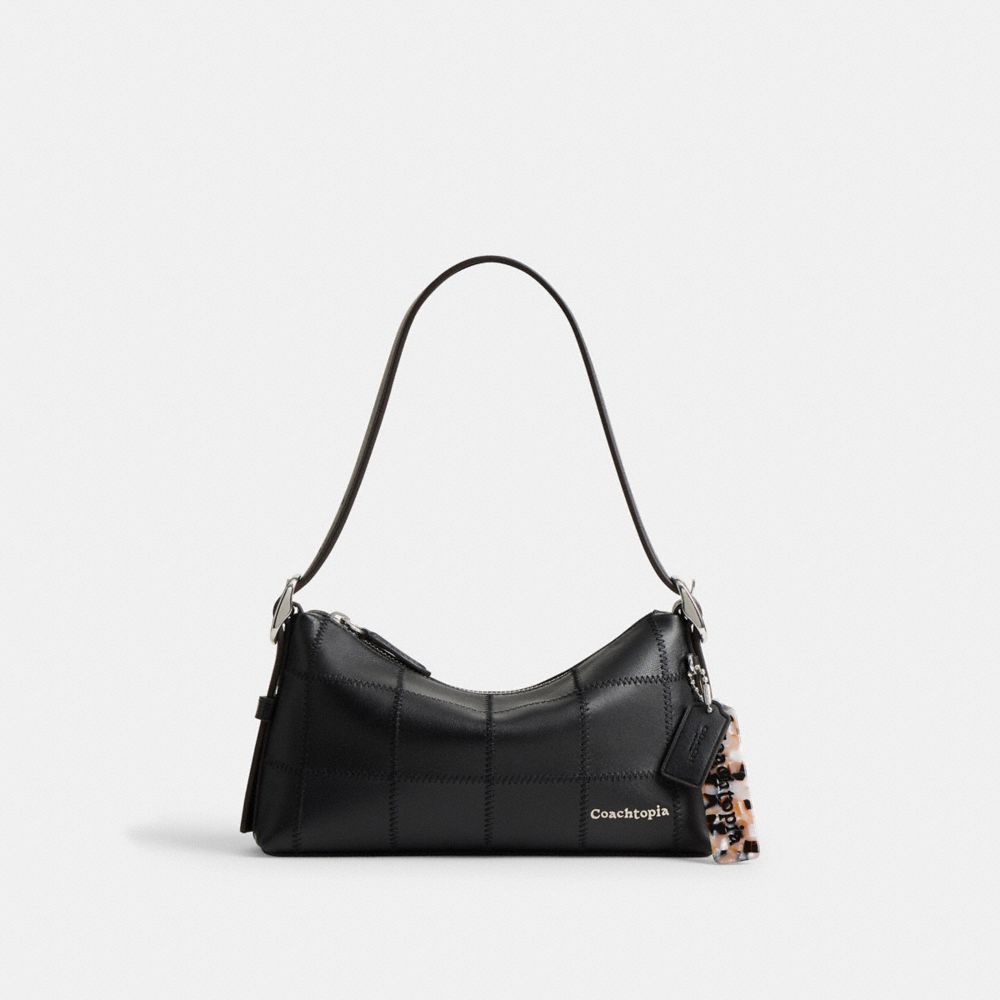 coach alter/ego small shoulder bag in checkerboard upcrafted leather CAO22-BLK