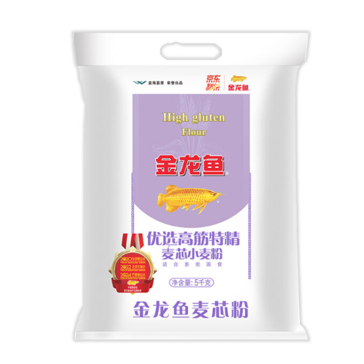 21.5元包邮！金龙鱼 高筋麦芯小麦粉5kg
