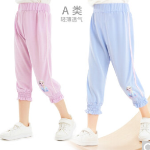 34元包邮！迪士尼 女童薄款七分防蚊裤 任选2条