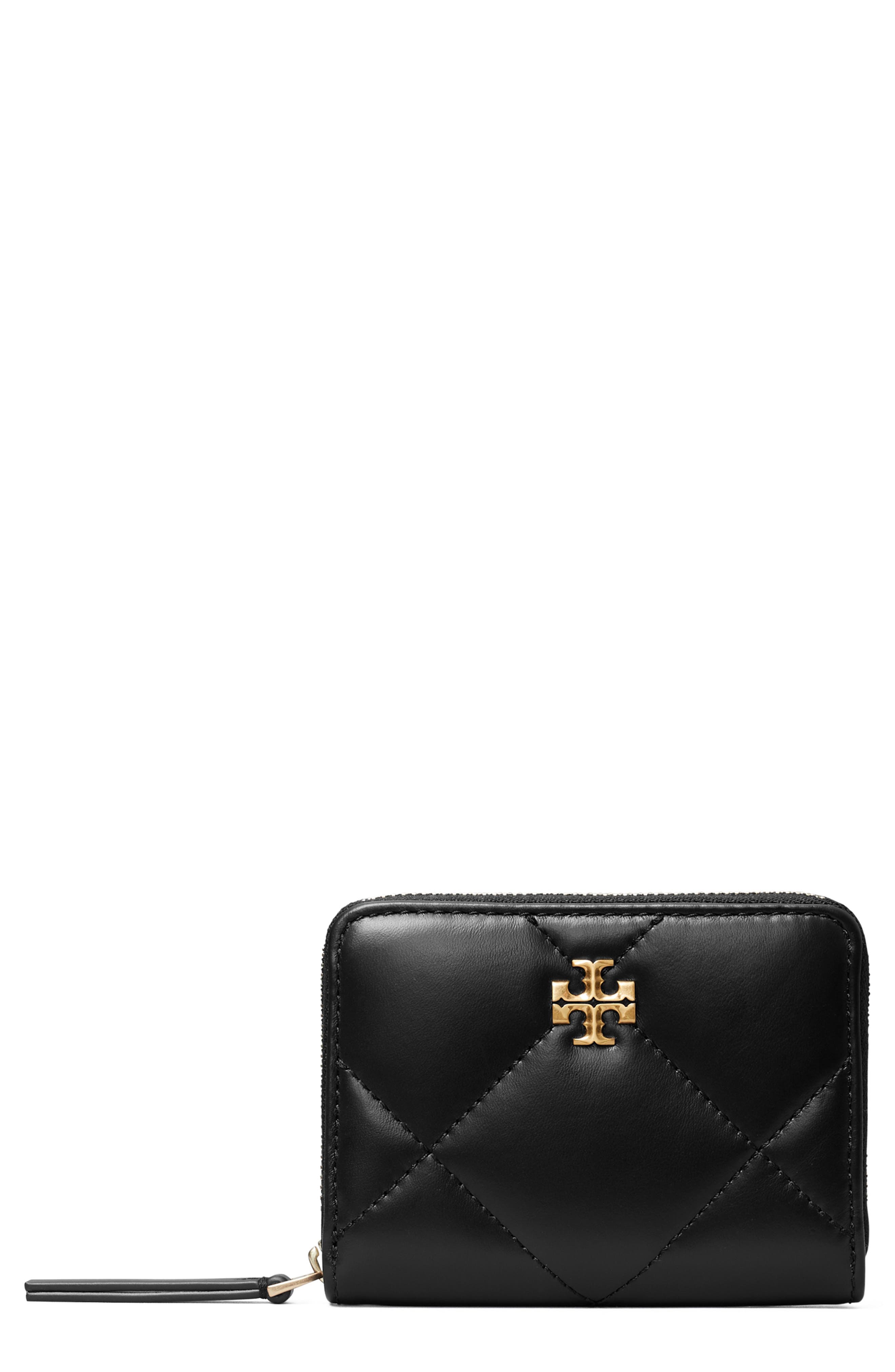 Tory Burch Small Kira Diamond Quilted Leather Zip Wallet