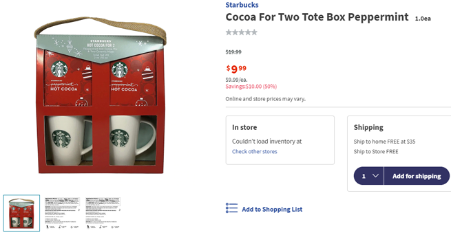 Starbucks 双马克杯礼盒 5折 9 99 拔草哦