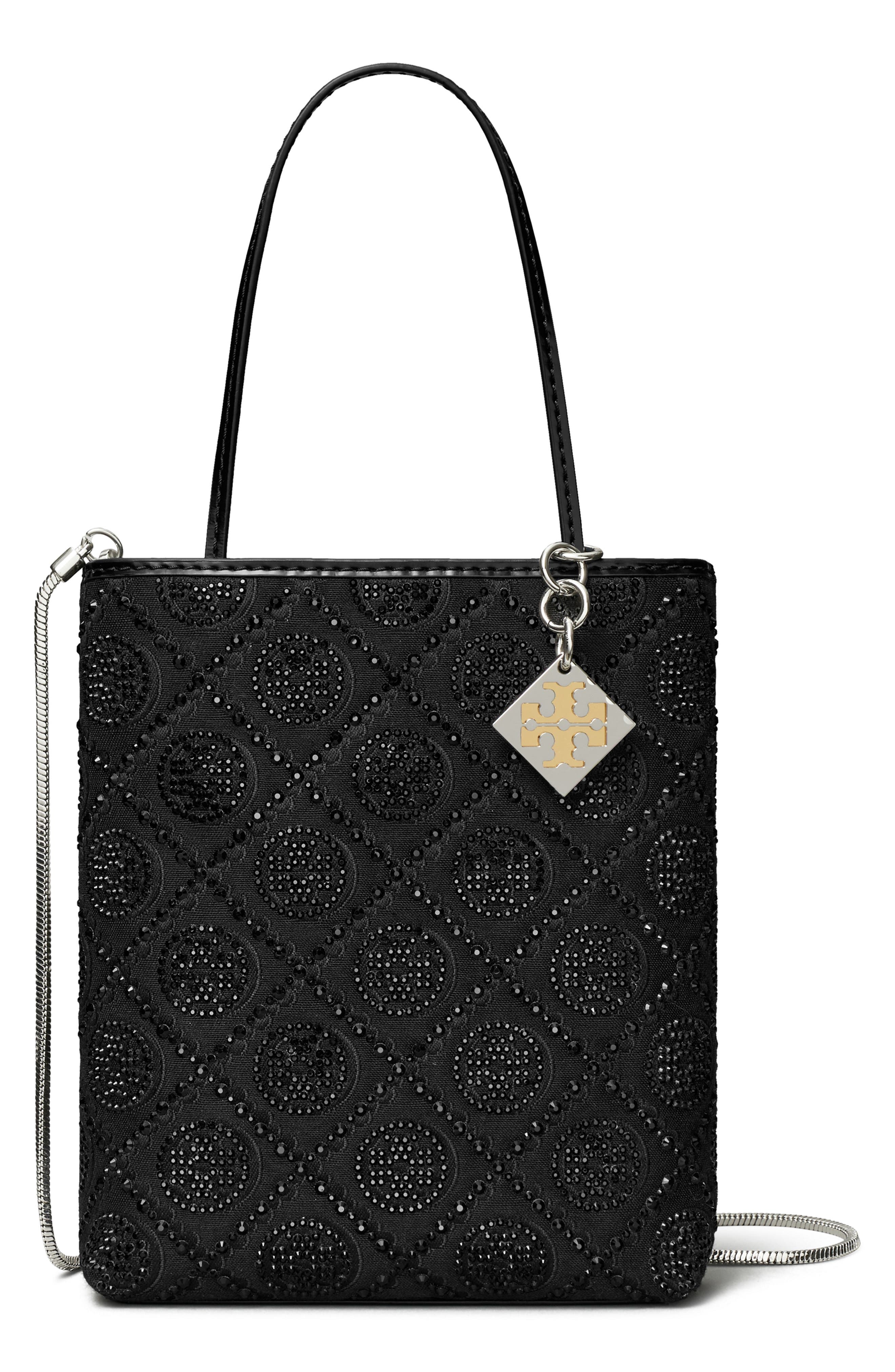 Tory Burch Key Item T Monogram Hotfix Embellished Top Handle Bag
