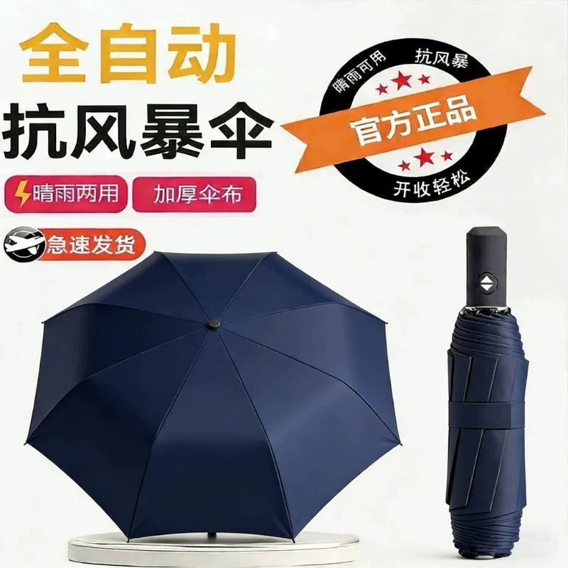 24双龙骨全自动晴雨两用伞