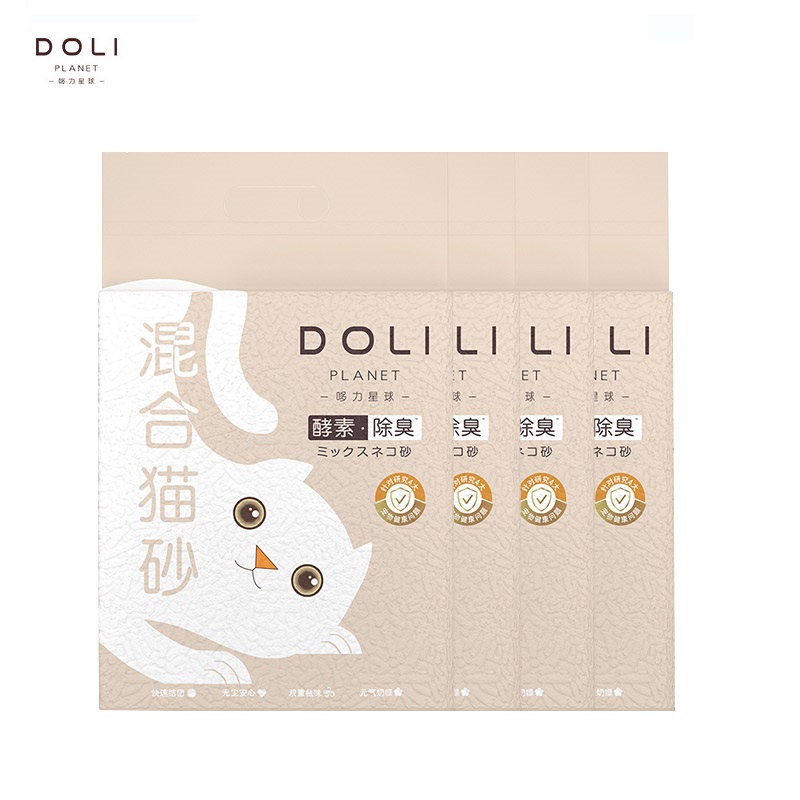 DOLI哆力星球酵素除臭混合猫砂2kg*2包