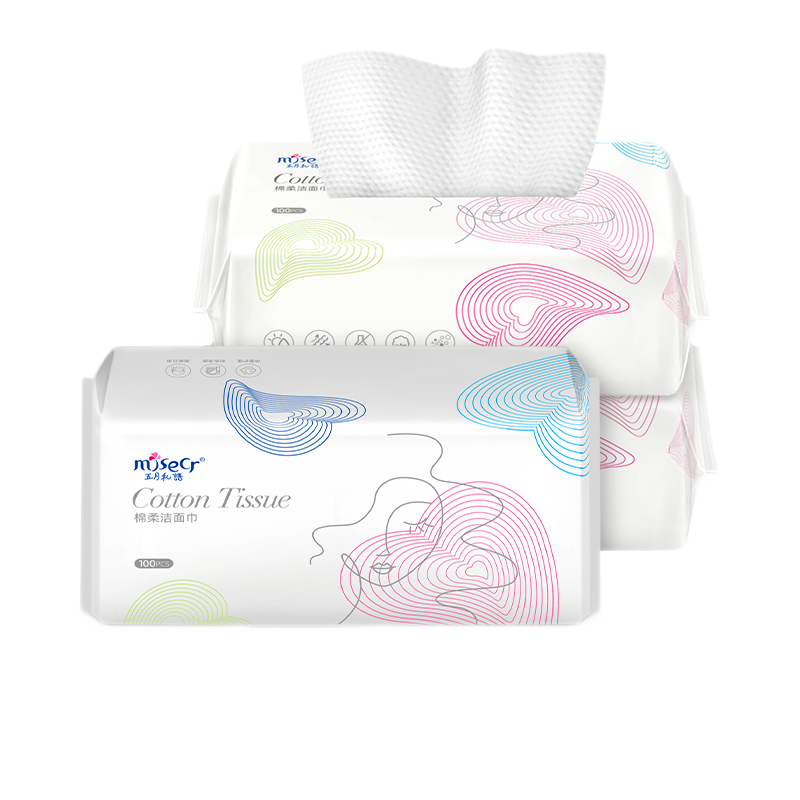 【五月私语】一次性卸妆棉柔巾100抽*3