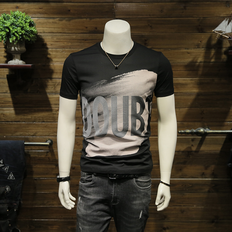 男士短袖t恤夏季新款潮流修身纯棉