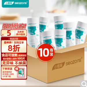 28元包邮！小植家 懒人抹布干湿两用加宽加厚50片*10件