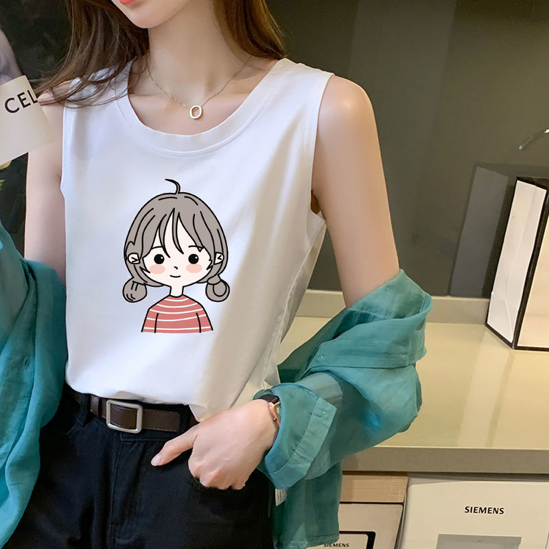 夏季外穿宽松无袖t恤内搭女生吊带上衣