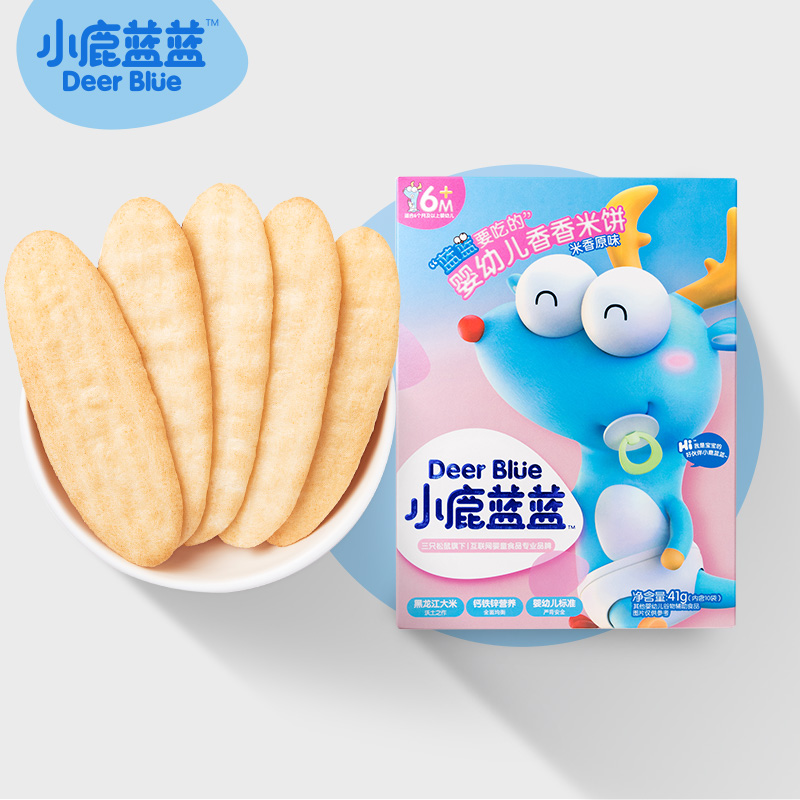 【小鹿蓝蓝】婴儿原味米饼41g×4盒