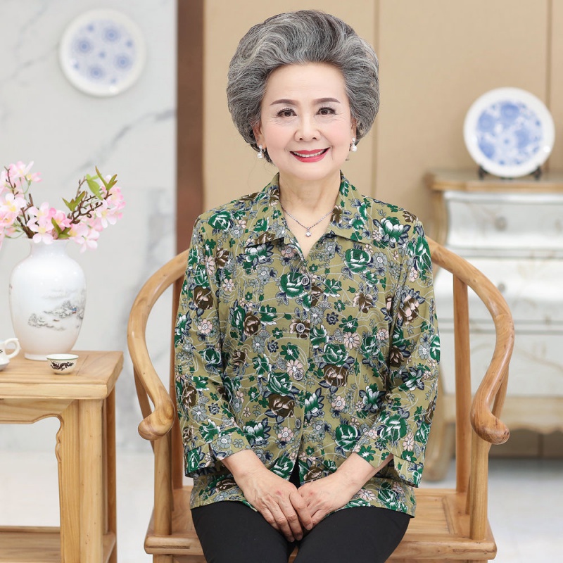 女七分袖衬衫上衣套装开衫