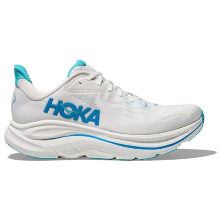 HOKA Clifton 10 男士跑鞋 White/Skyward Blue 12 Wide