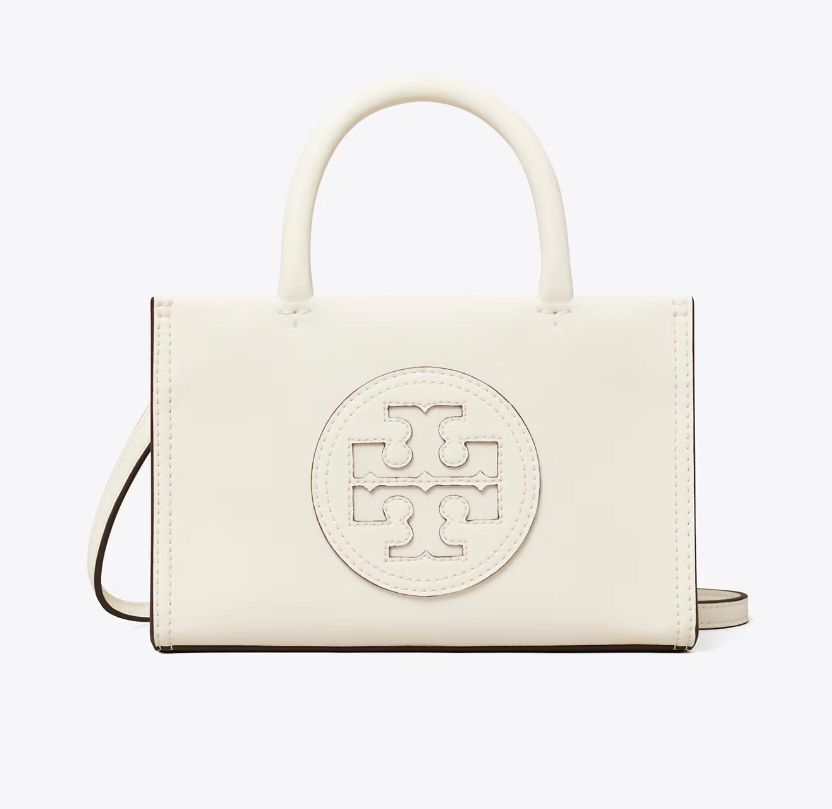 Tory Burch Mini Ella Bio马卡龙托特包 Warm White白色