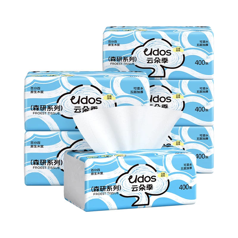云朵季5层加厚抽纸6包实惠装