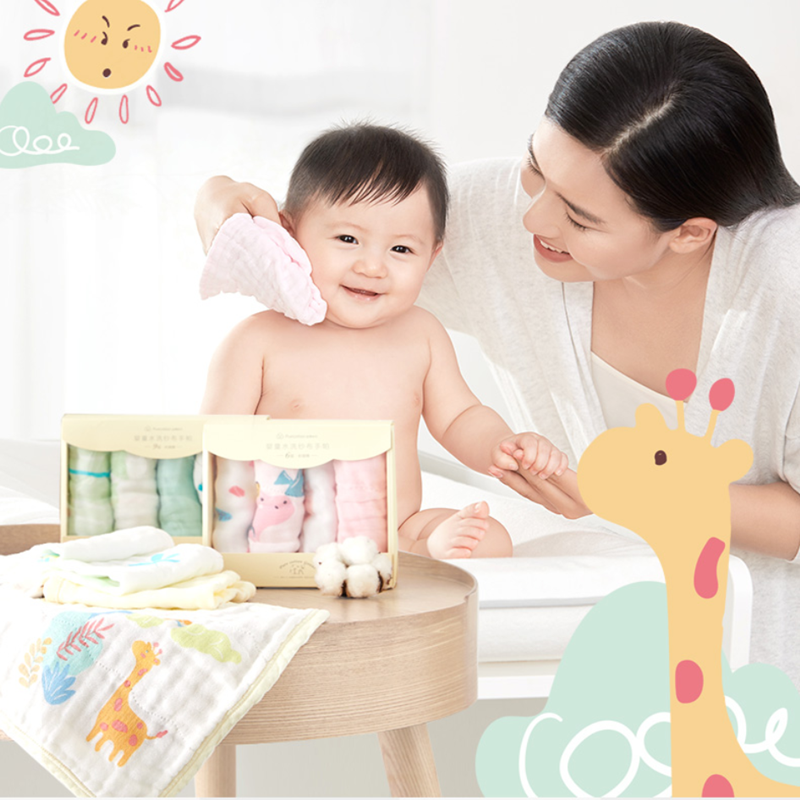 【全棉时代】婴儿口水巾4条