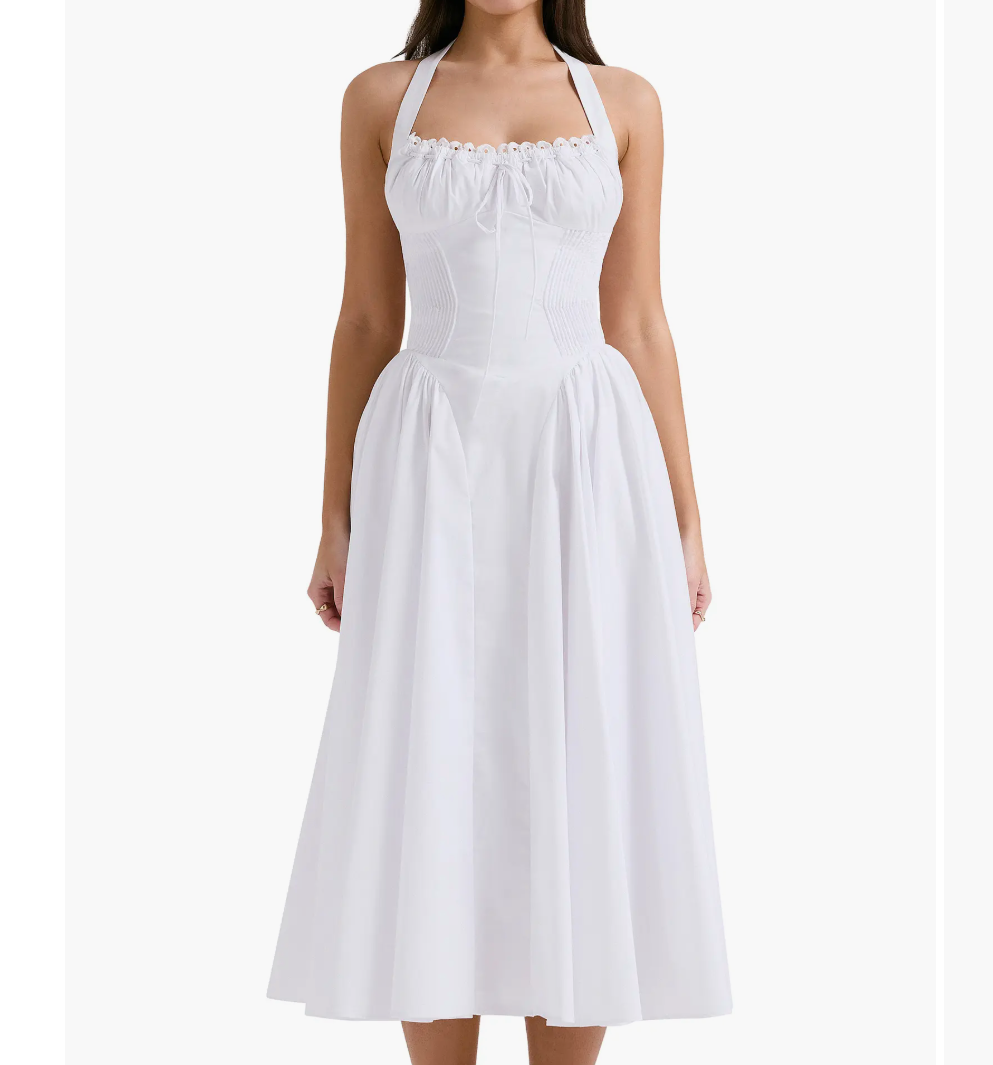 House of CB白色吊带连衣裙5折优惠