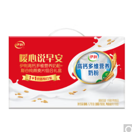 49元包邮！伊利 高钙多维营养奶粉+斯谷纯燕麦片(组合礼盒)1700g