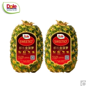 20.9元包邮！Dole 都乐 菲律宾进口 无冠金菠萝 900g*2只