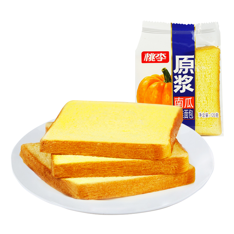 桃李南瓜原浆纤维面包600g