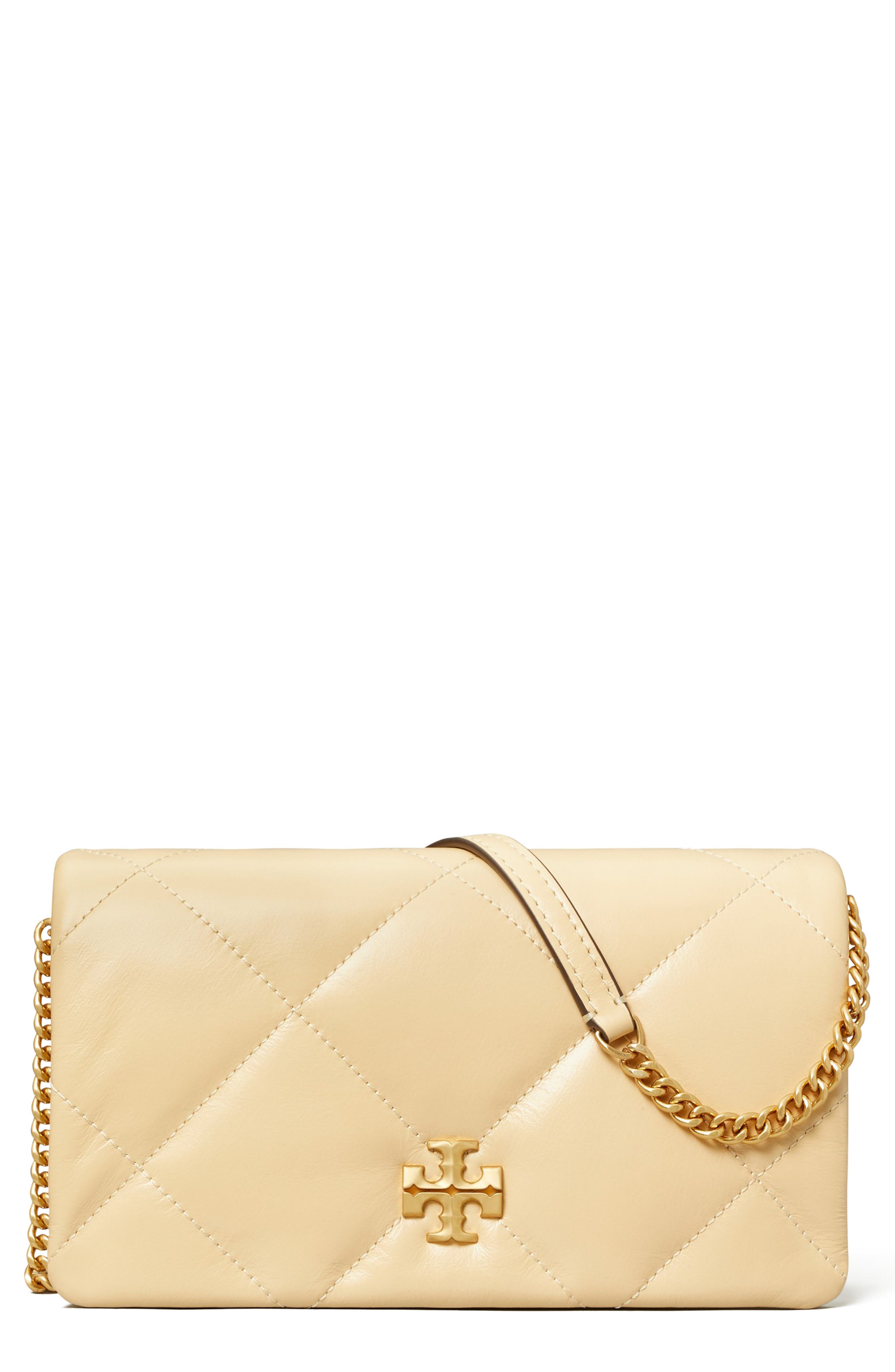 Tory Burch Kira Diamond Quilted Leather Wallet On a Chain