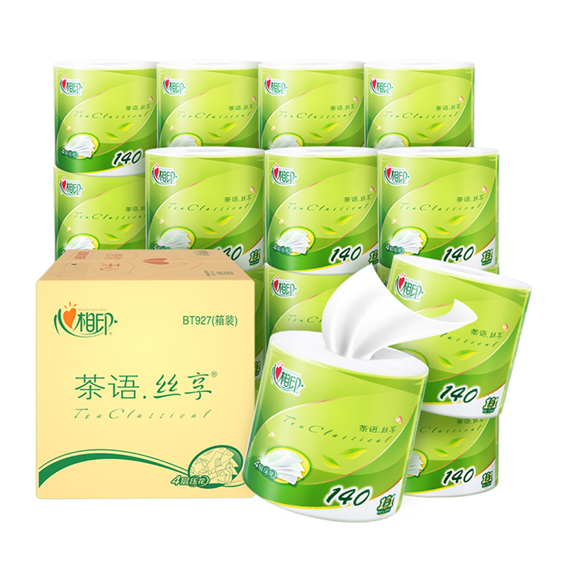 心相印4层卷纸茶语丝享140克X27卷