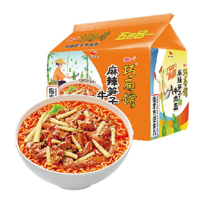 统一巧面馆麻辣笋子牛肉面