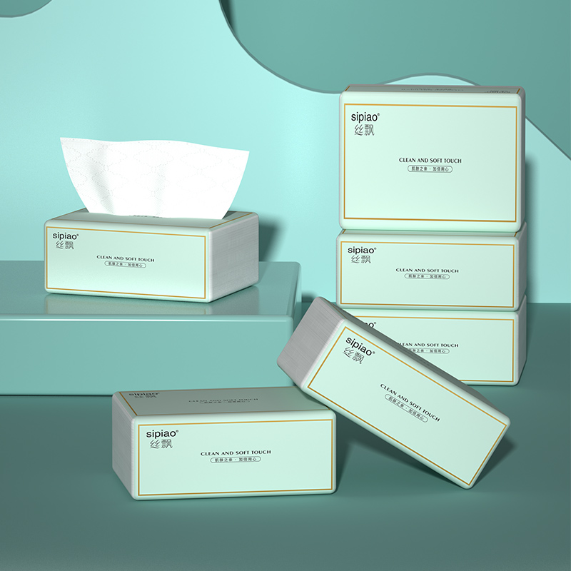 【猫超】丝飘加厚3D压花纯木抽纸6包