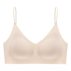 松山棉店小薄荷细肩带粉底液隐形无痕文胸聚拢美背心薄款运动内衣