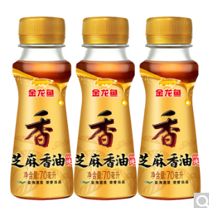 7.9元包邮！金龙鱼 芝麻香油70ml*3
