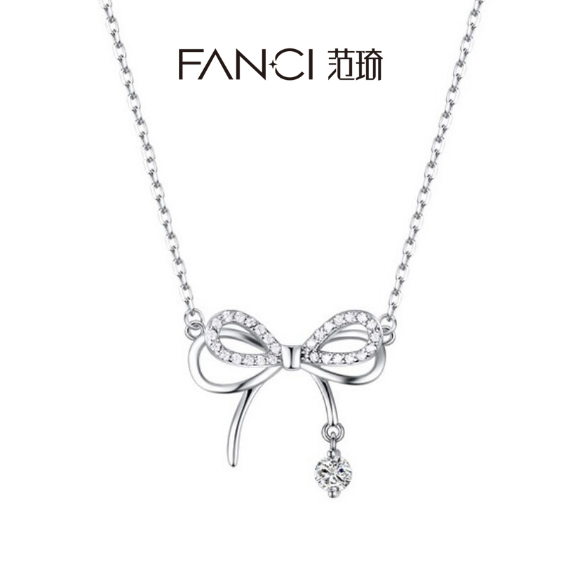 Fanci范琦银饰蝶梦项链女蝴蝶结小众