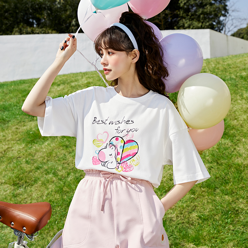 拍三件森马独角兽ip联名新款T恤