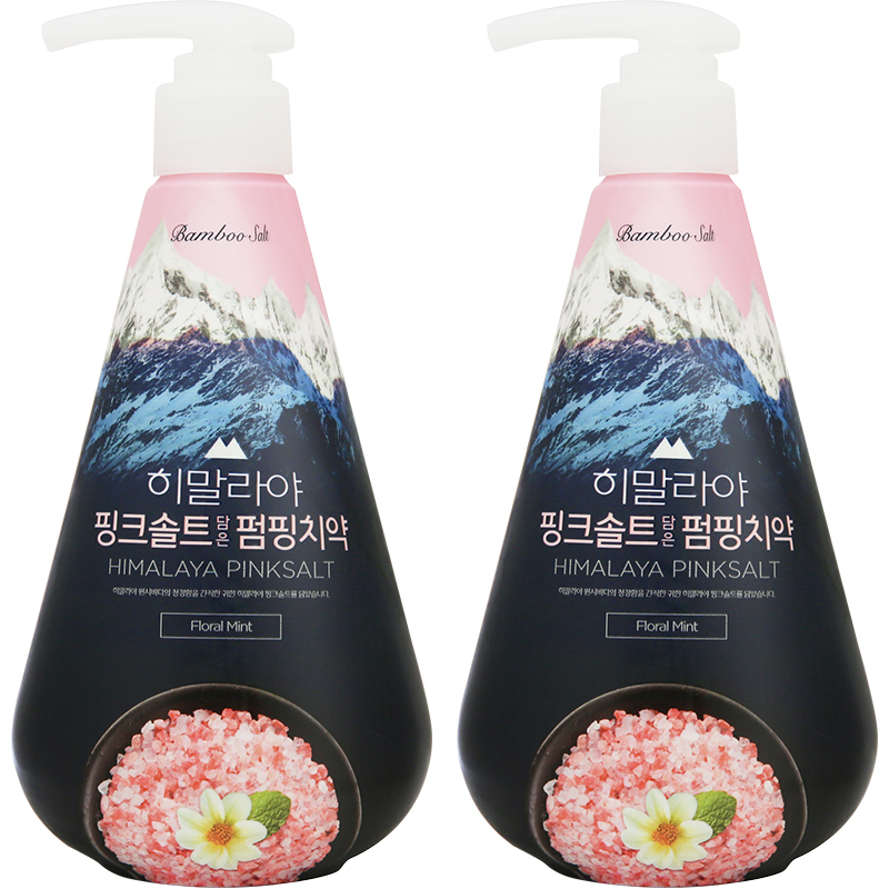 2瓶*韩国进口LG竹盐喜马拉雅粉盐液体牙膏