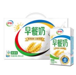 【1.2元/盒】69.8元包邮！伊利麦香早餐牛奶250ml*48盒 （返12元实惠金）
