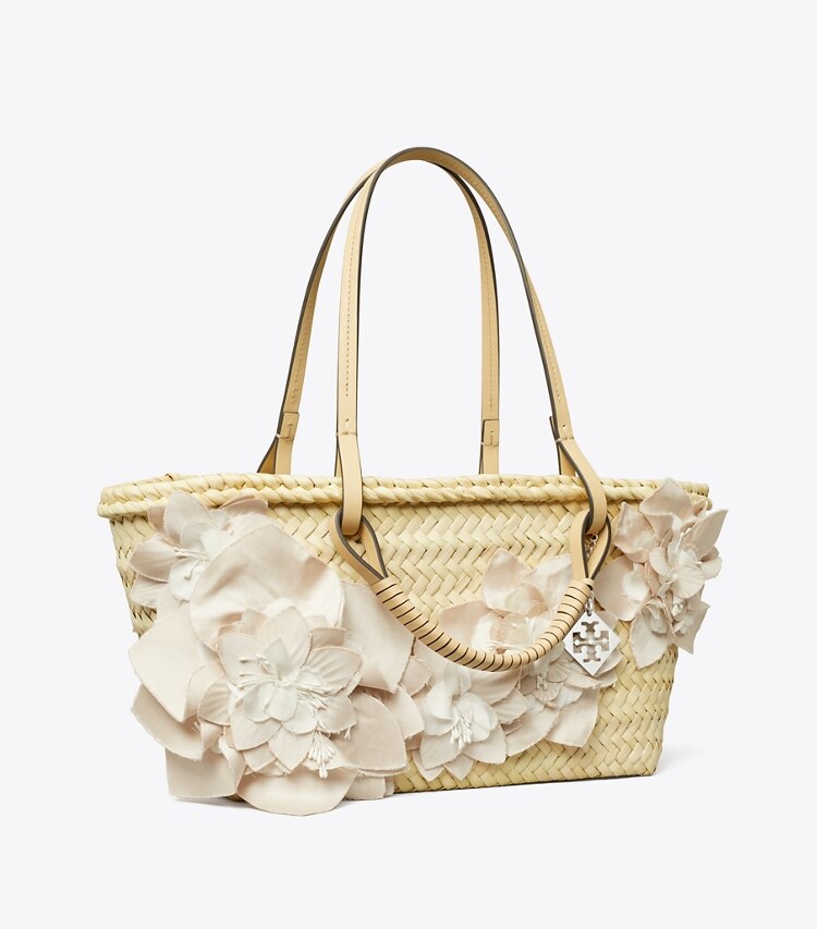 tory burch Small Straw Embellished Tote