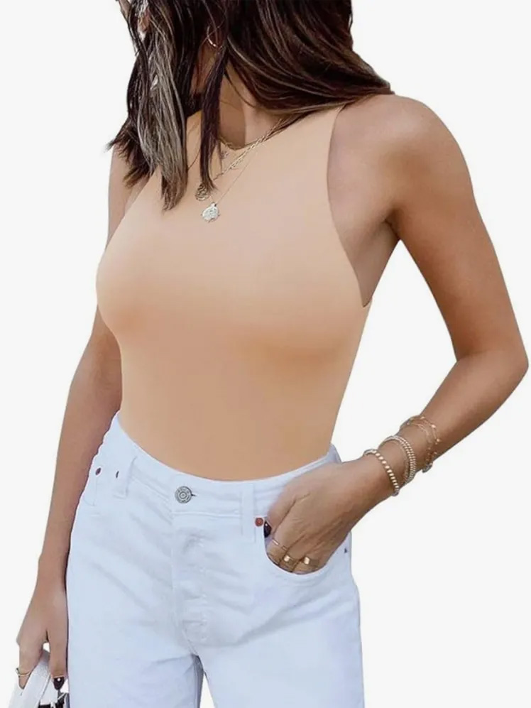 REORIA Sleeveless Racer Back Bodysuit