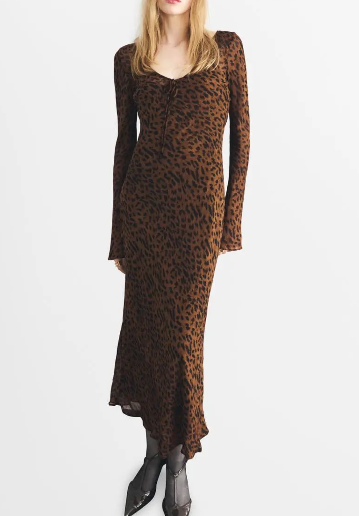 MANGO Leopard Print Maxi Dress