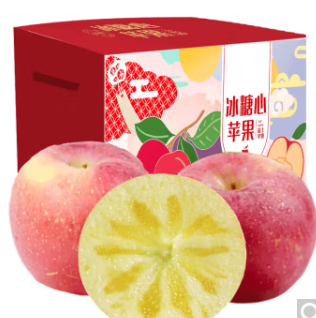 24.9元包邮！玖瑞昇 正宗新疆冰糖心苹果10斤 精选礼盒装 75-85mm