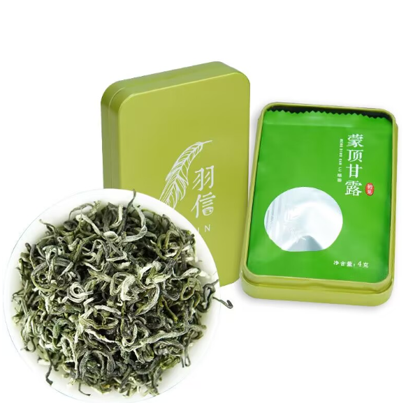 签到红包3元左右包邮到手！2袋铁盒装！蒙顶甘露绿茶