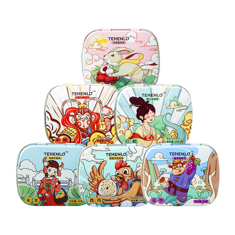 【拍6件发6盒1】天兴隆十二生肖薄荷糖