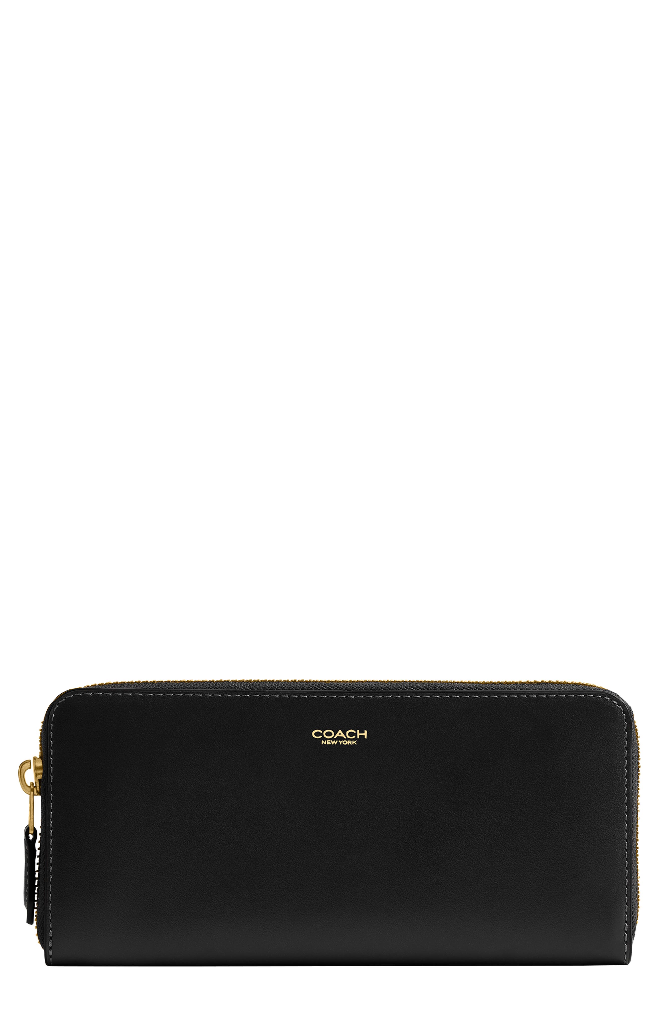 COACH Refined Calf Leather New York Zip Wallet