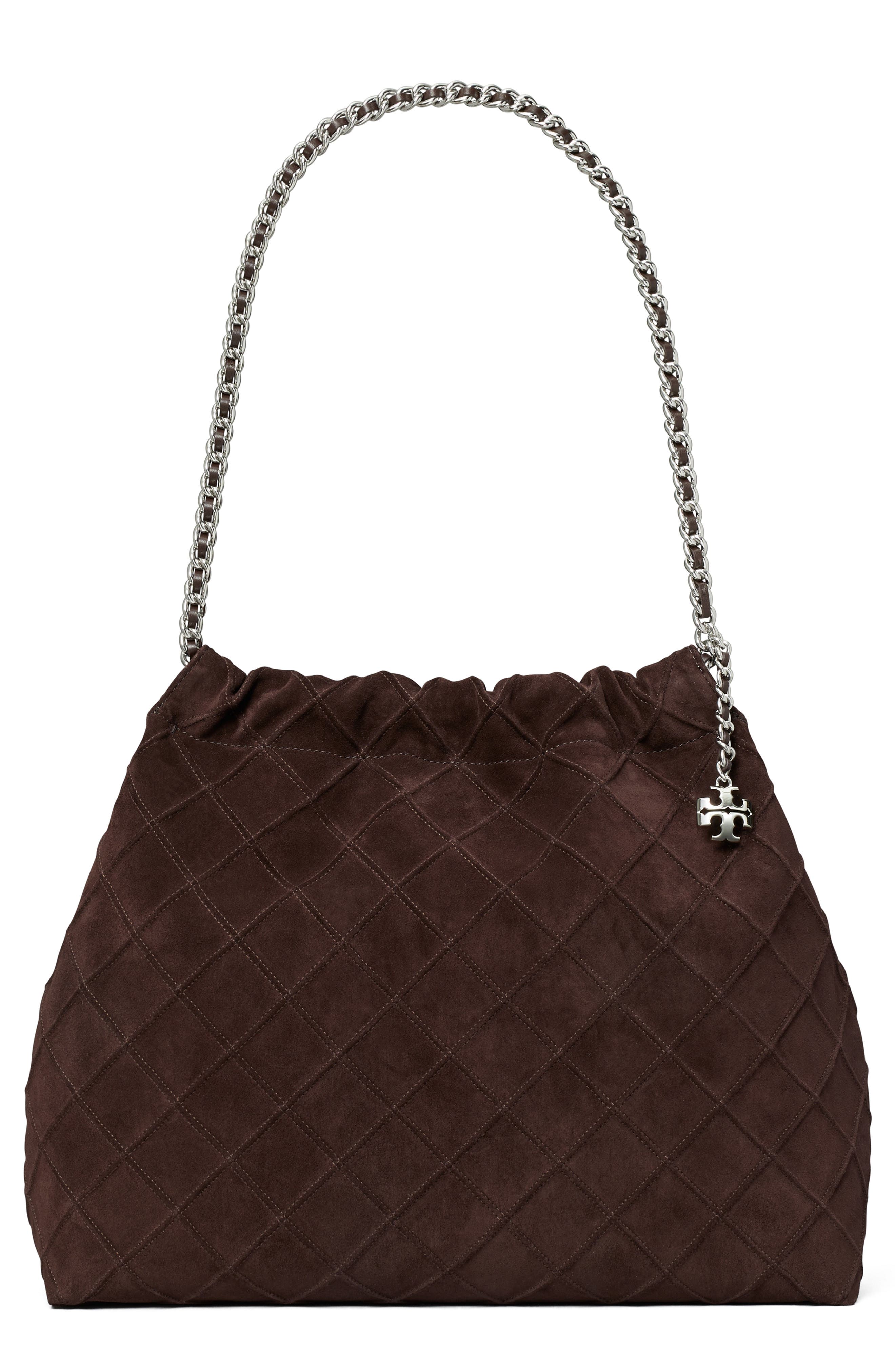 Tory Burch Fleming Soft Quilted Suede Hobo 汤丽柏琦流浪包