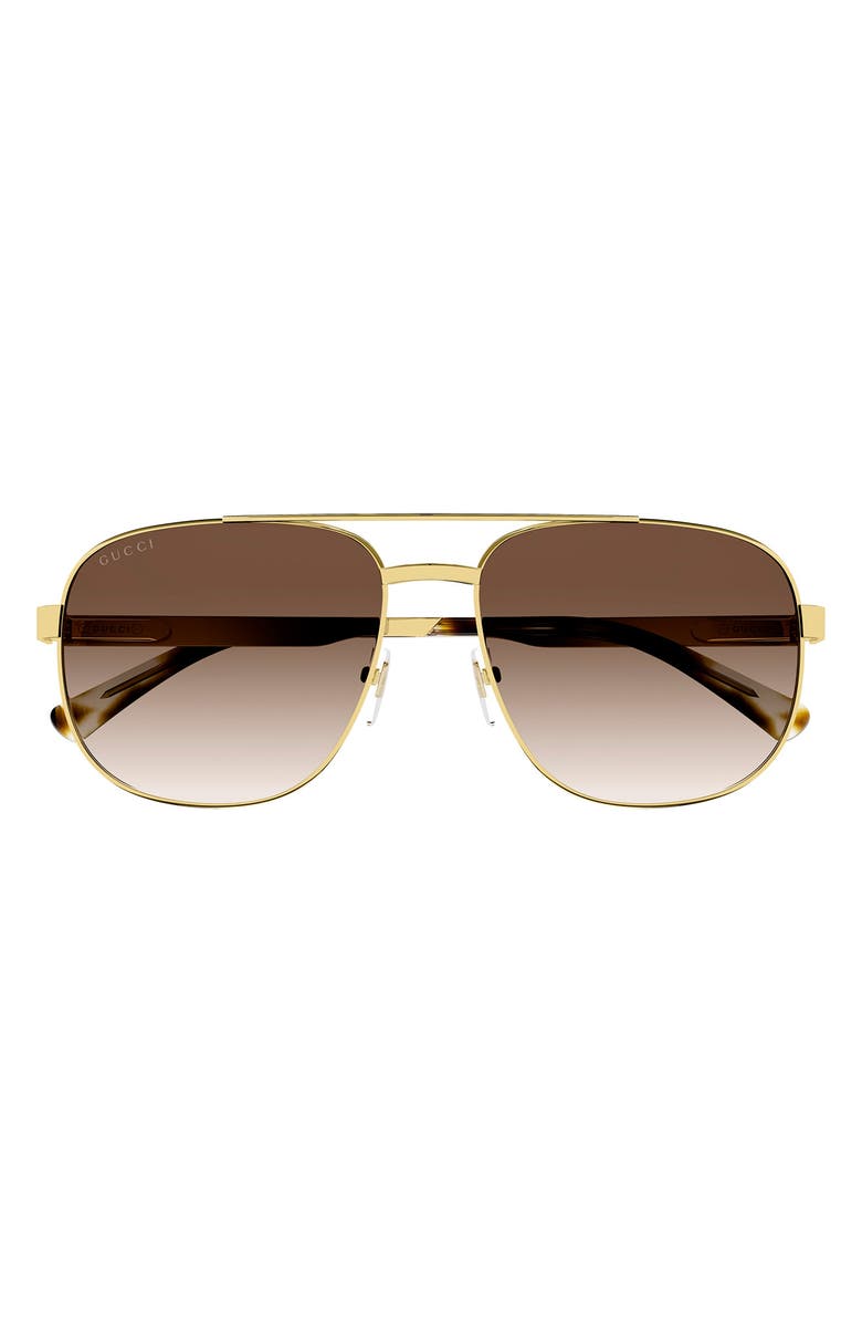 Gucci 60mm Polarized Aviator 太阳镜